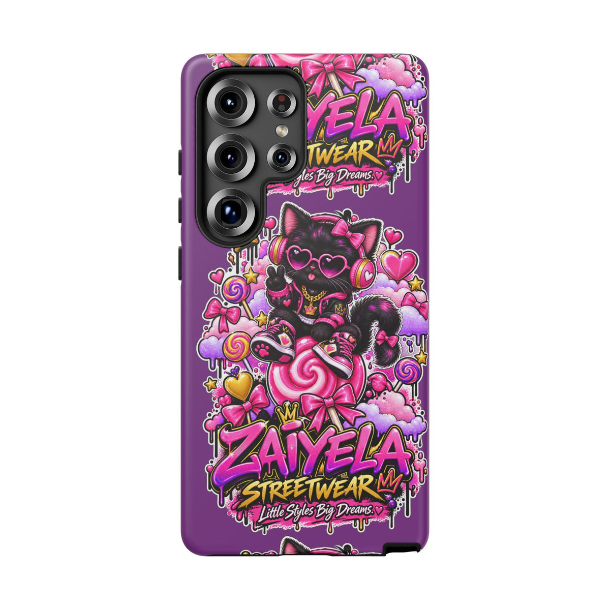 Cute Black Cat Candy Phone Case — Zaiyela Streetwear Magical Kitty