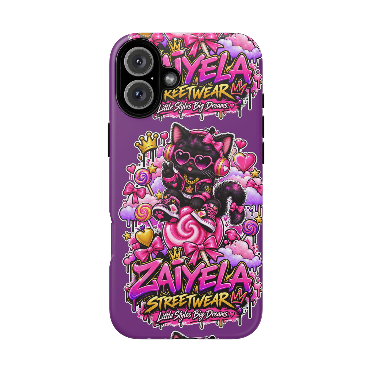 Cute Black Cat Candy Phone Case — Zaiyela Streetwear Magical Kitty