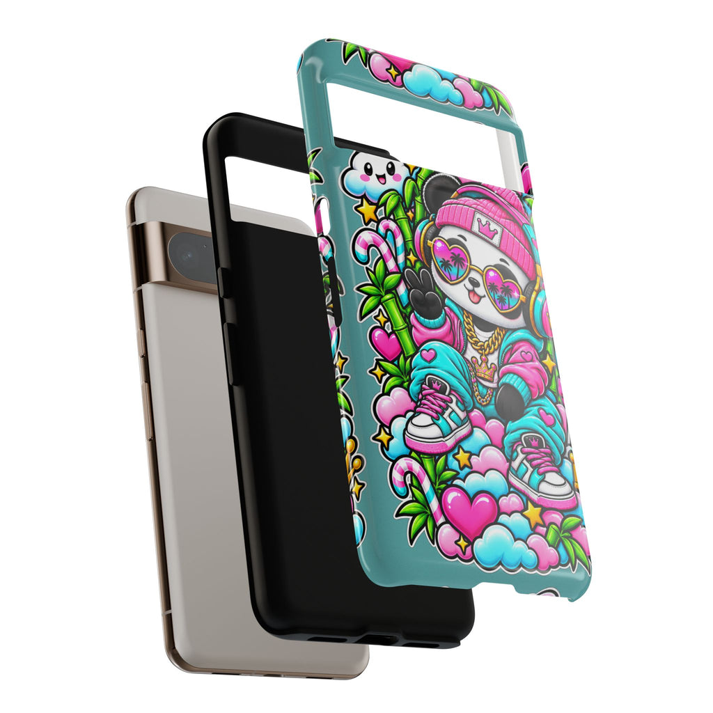 Cute Panda Phone Case Glam Panda Tropical Design
