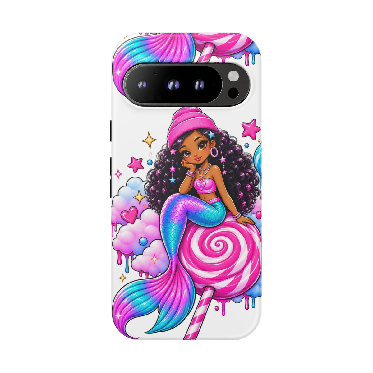 Cute Mermaid Candy Phone Case  Pink Lollipop Fantasy Tough Case