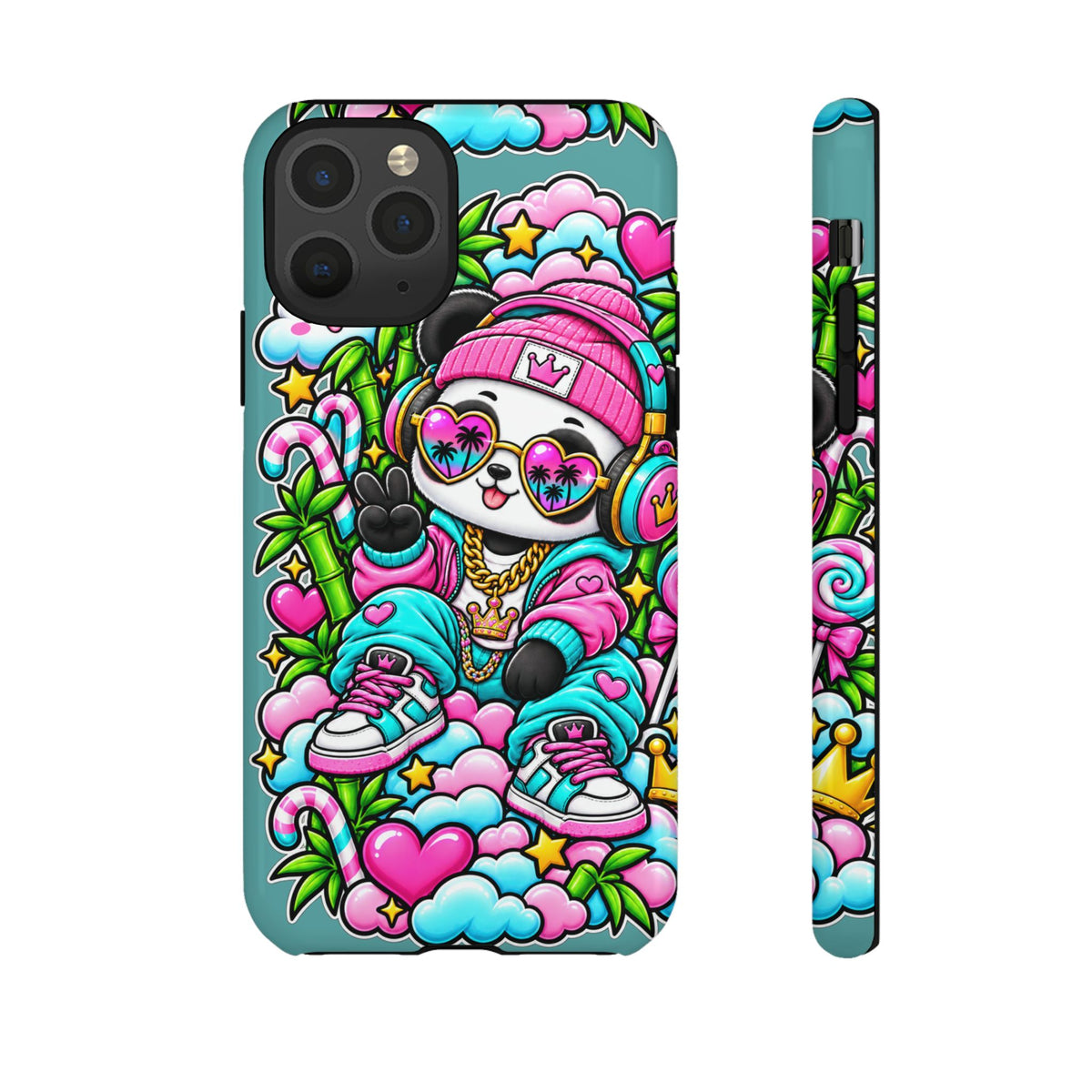 Cute Panda Phone Case Glam Panda Tropical Design