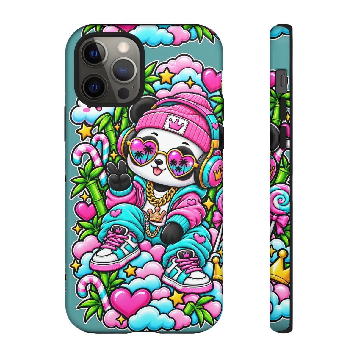 Cute Panda Phone Case Glam Panda Tropical Design