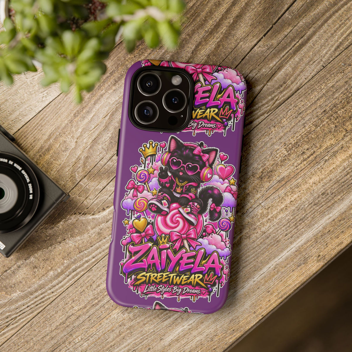 Cute Black Cat Candy Phone Case — Zaiyela Streetwear Magical Kitty