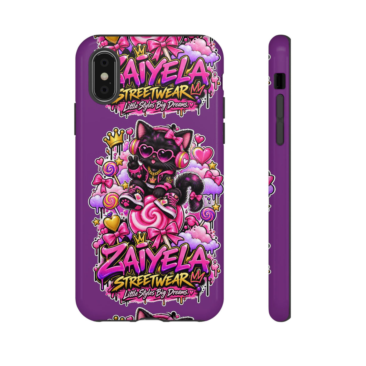Cute Black Cat Candy Phone Case — Zaiyela Streetwear Magical Kitty