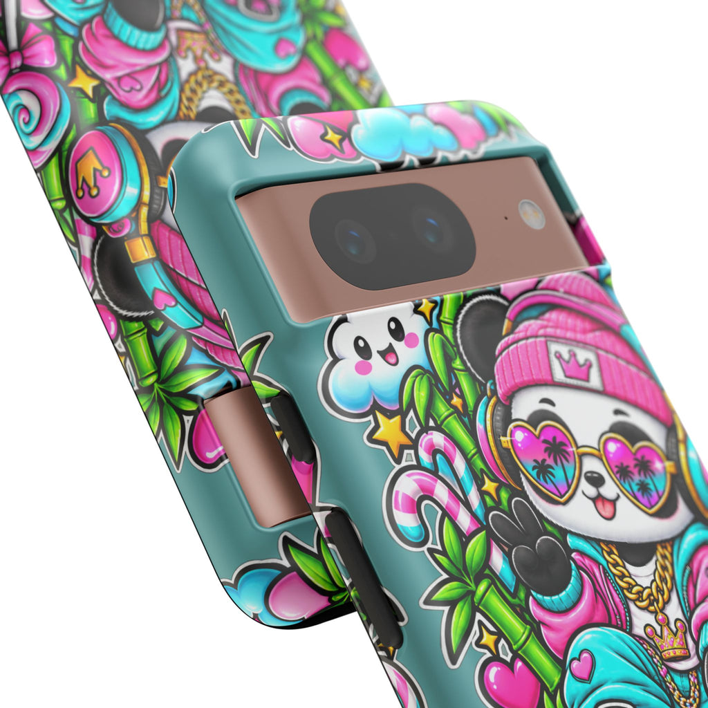 Cute Panda Phone Case Glam Panda Tropical Design