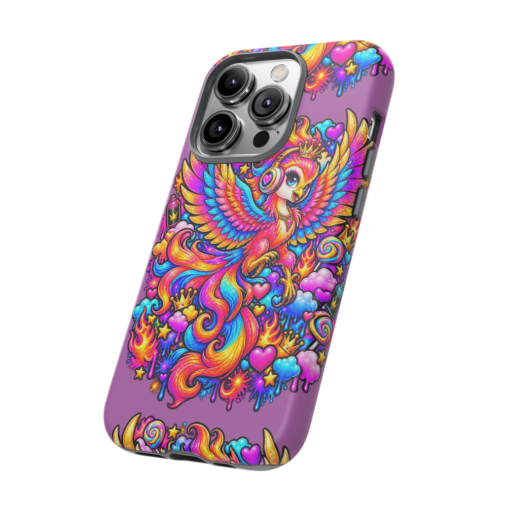 Phone Case — Vibrant Rainbow Phoenix with Headphones
