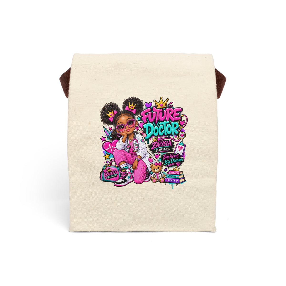 Future Doctor Canvas Lunch Bag — Kids Cute Medical Career Lunch Tote