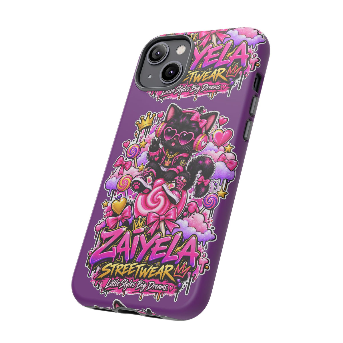 Cute Black Cat Candy Phone Case — Zaiyela Streetwear Magical Kitty