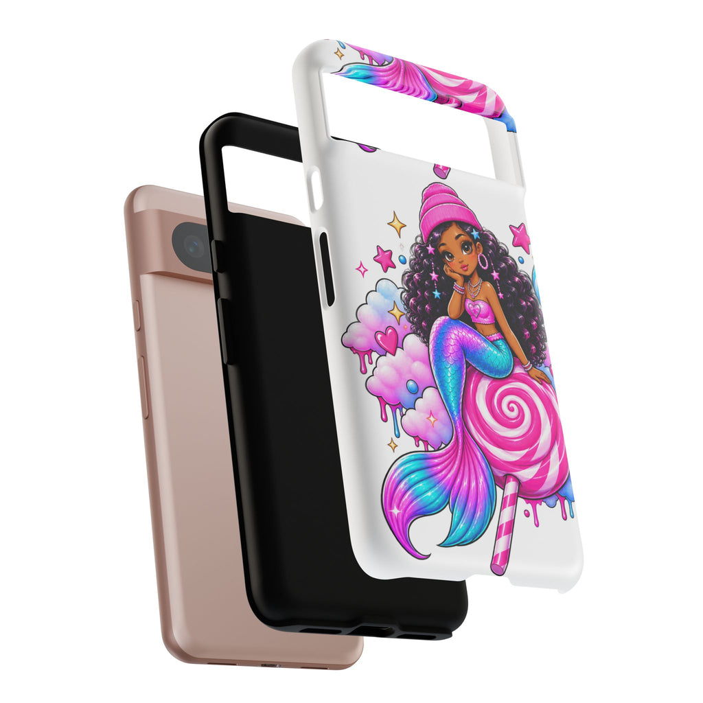 Cute Mermaid Candy Phone Case  Pink Lollipop Fantasy Tough Case