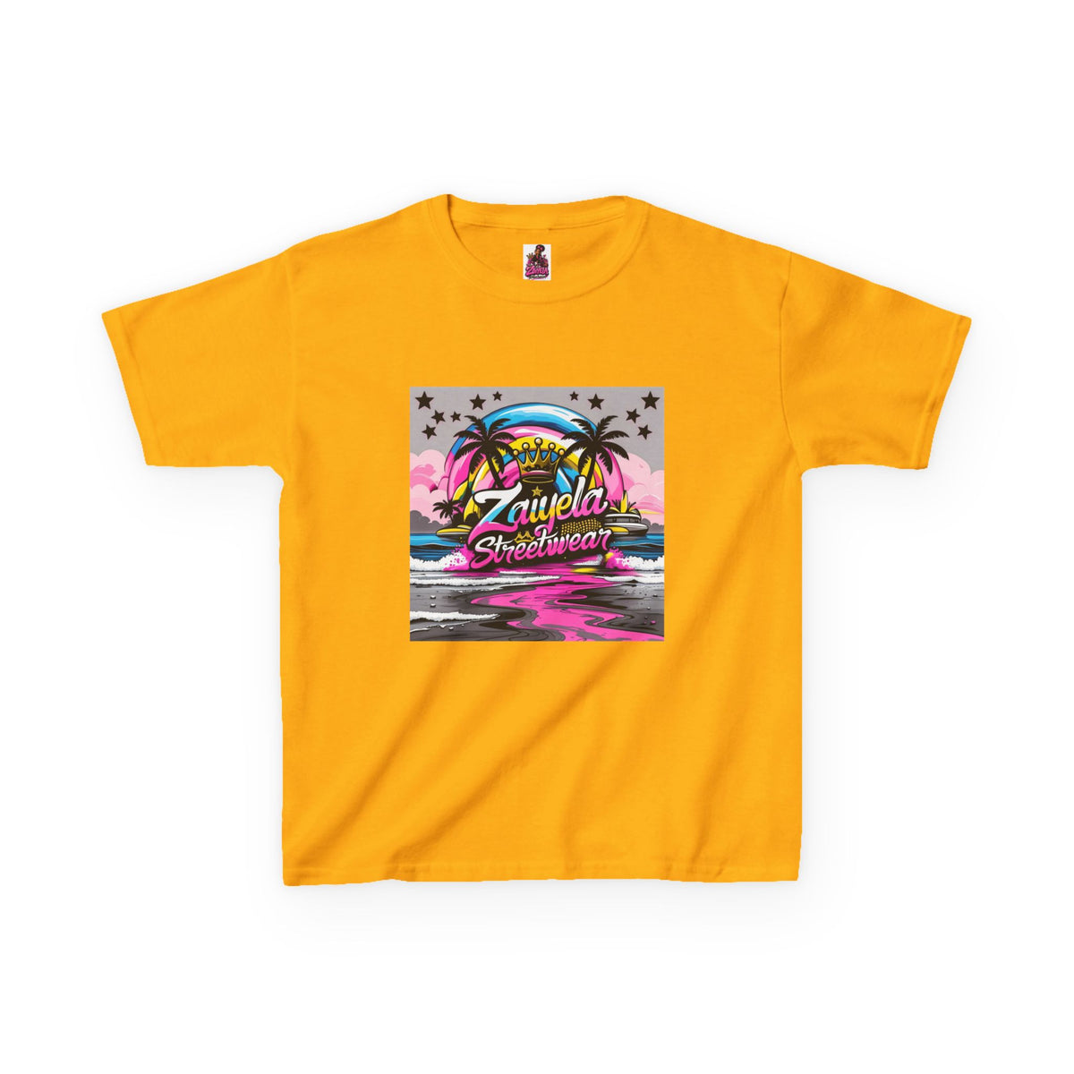 Kids Tee  Retro Neon  Sweetwater Tropical Sunset Graphic