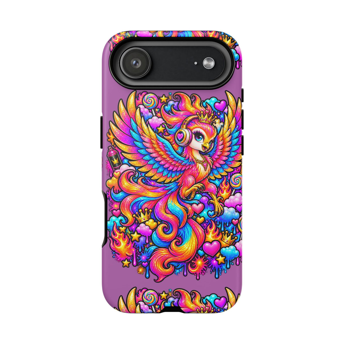 Phone Case — Vibrant Rainbow Phoenix with Headphones