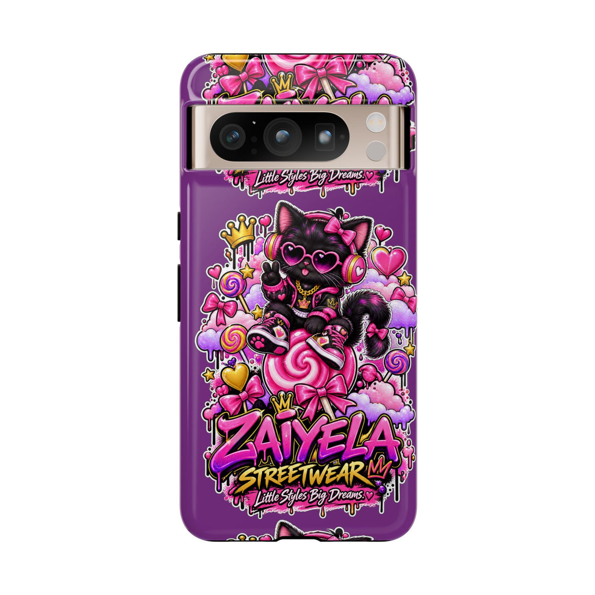 Cute Black Cat Candy Phone Case — Zaiyela Streetwear Magical Kitty