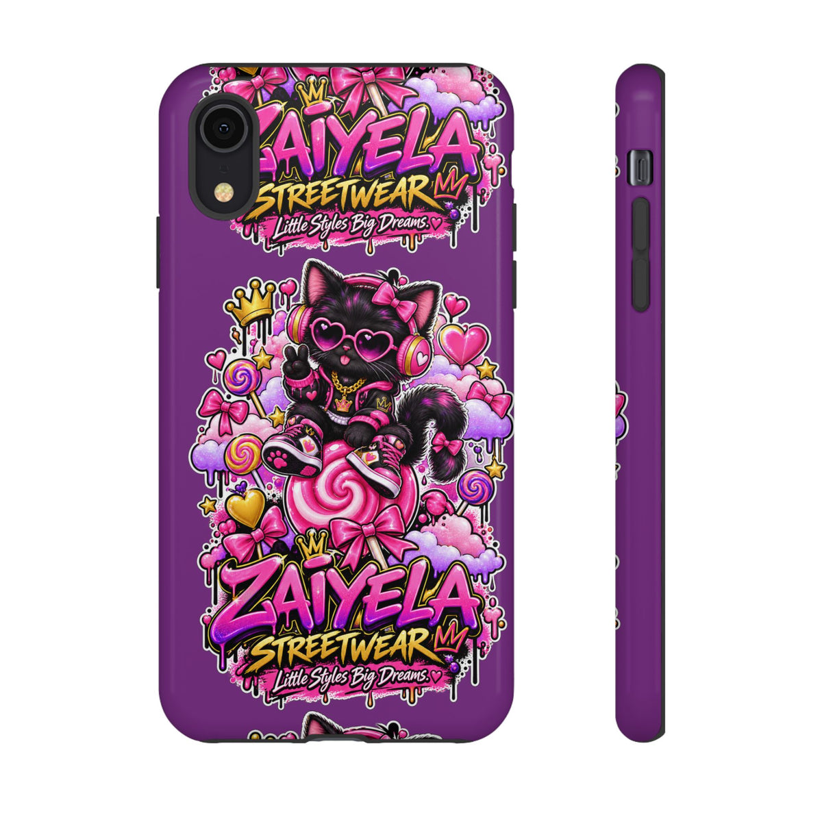 Cute Black Cat Candy Phone Case — Zaiyela Streetwear Magical Kitty