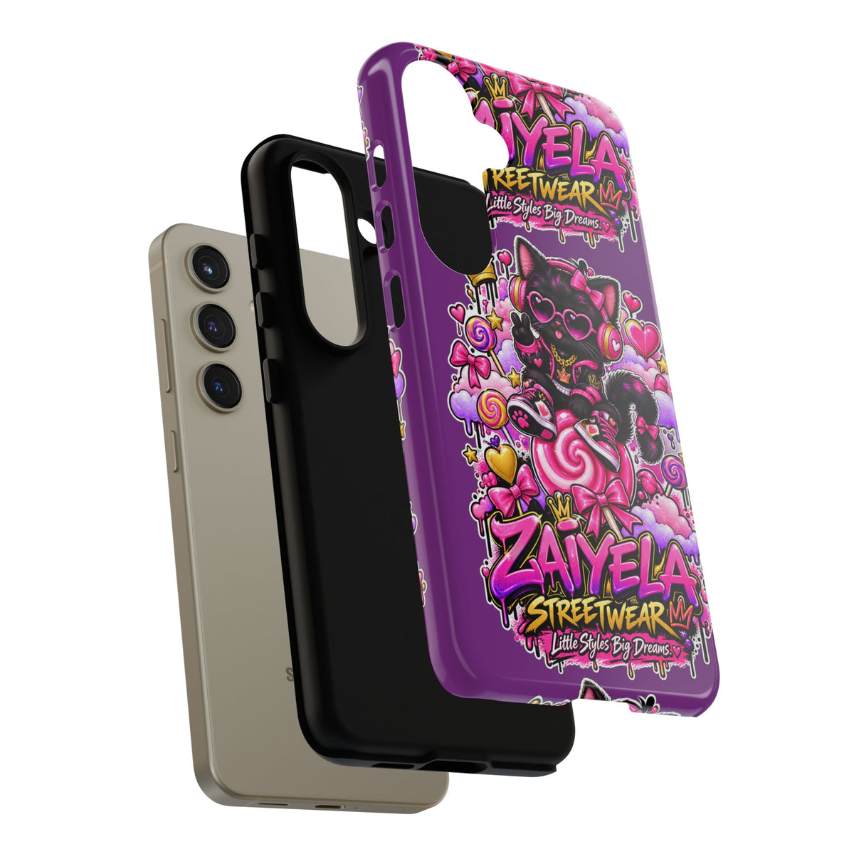 Cute Black Cat Candy Phone Case — Zaiyela Streetwear Magical Kitty