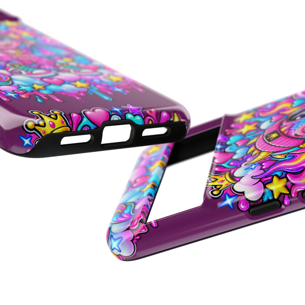 Cute Dragon Phone Case Purple Heart Crown Design