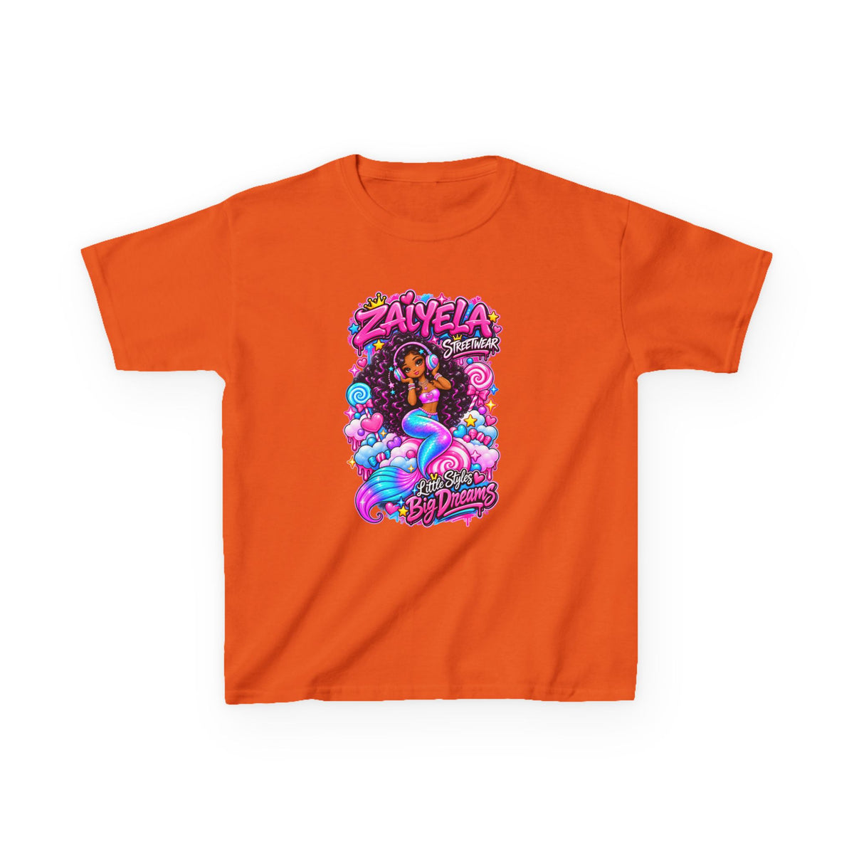 Kids Tee  Colorful Mermaid Cartoon Design