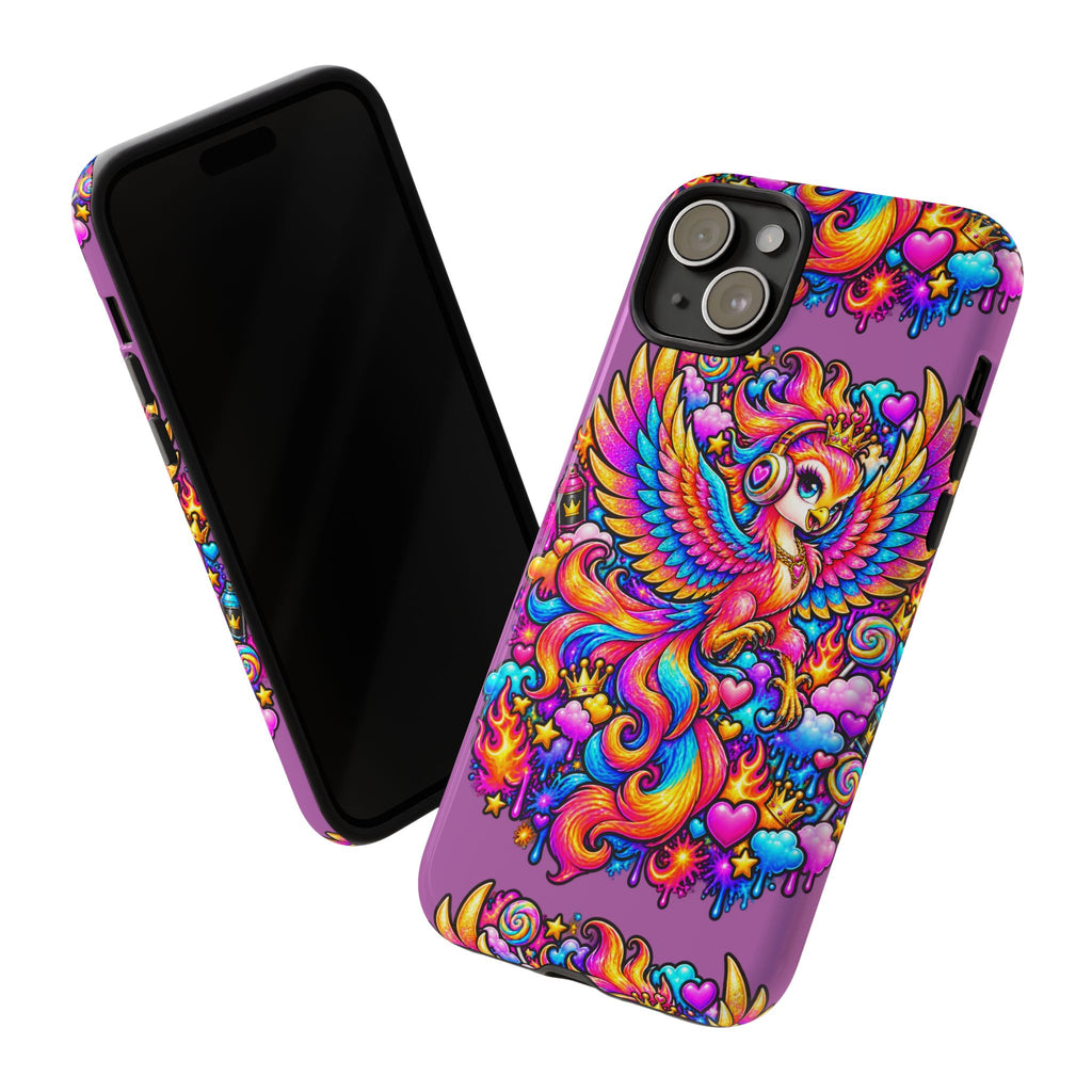 Phone Case — Vibrant Rainbow Phoenix with Headphones