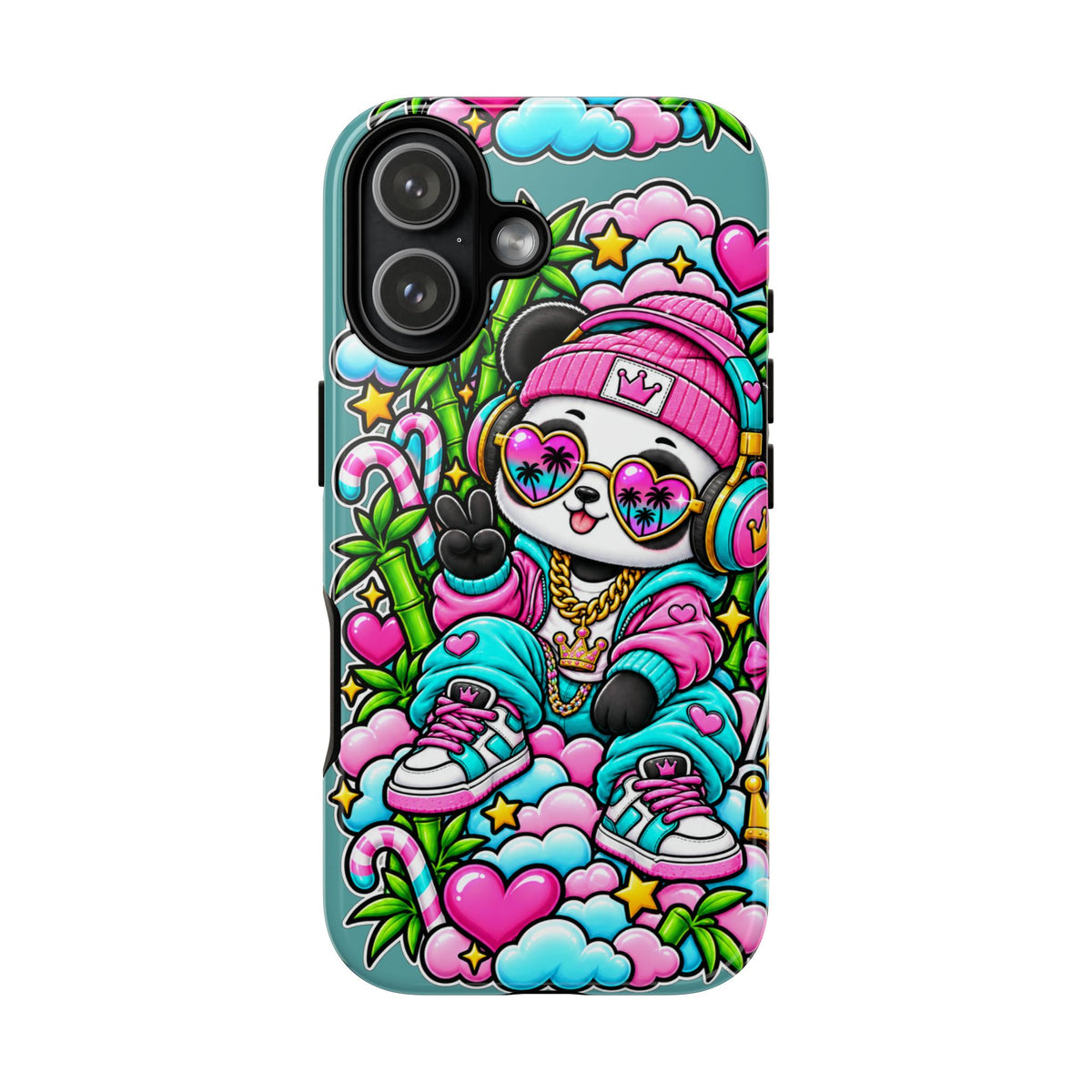 Cute Panda Phone Case Glam Panda Tropical Design