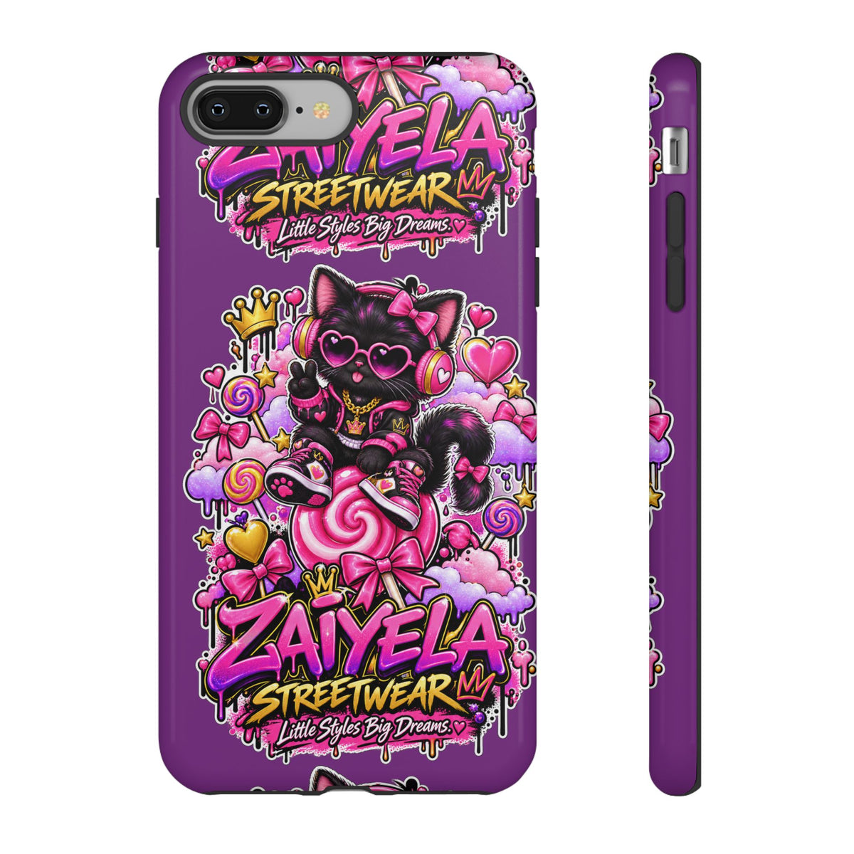 Cute Black Cat Candy Phone Case — Zaiyela Streetwear Magical Kitty