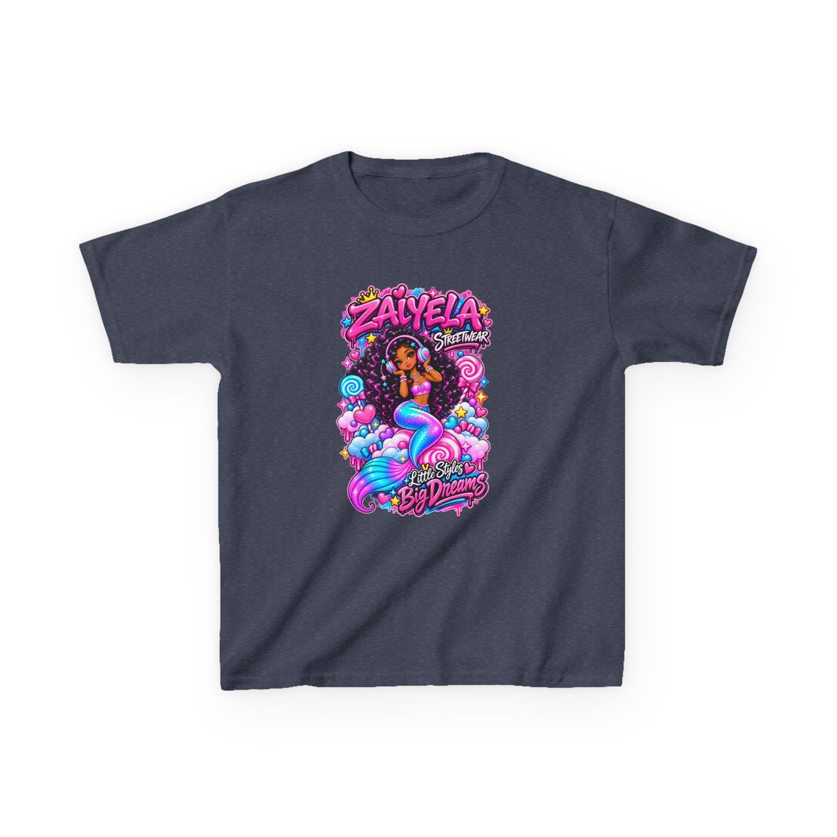 Kids Tee  Colorful Mermaid Cartoon Design