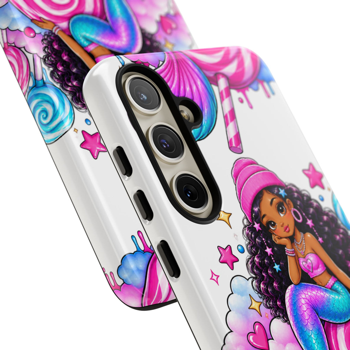 Cute Mermaid Candy Phone Case  Pink Lollipop Fantasy Tough Case