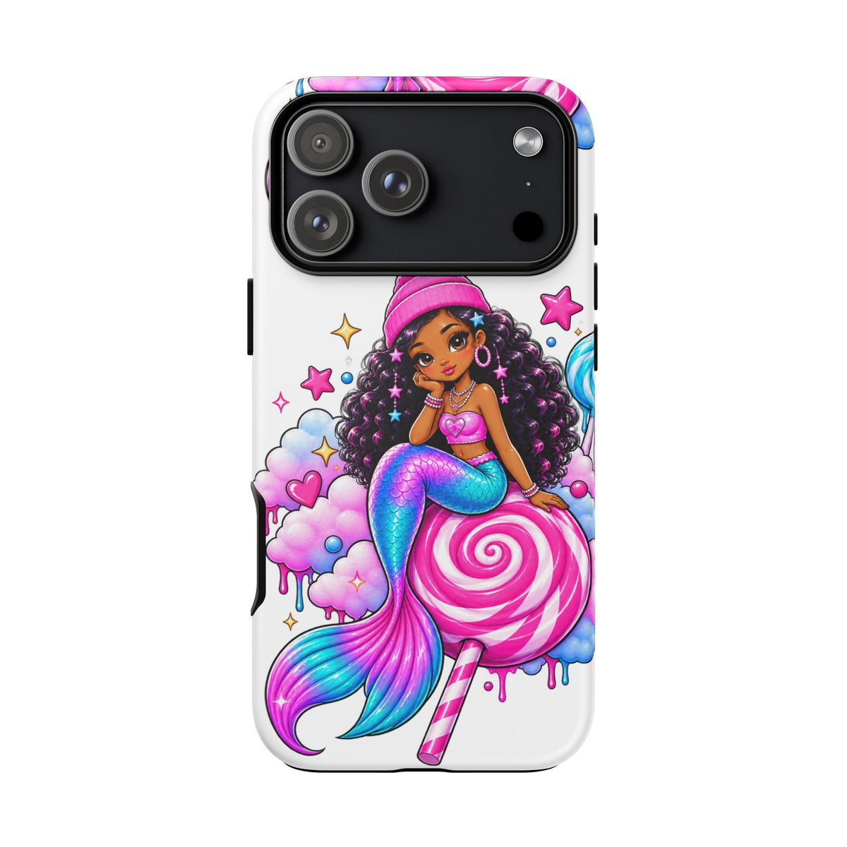 Cute Mermaid Candy Phone Case  Pink Lollipop Fantasy Tough Case