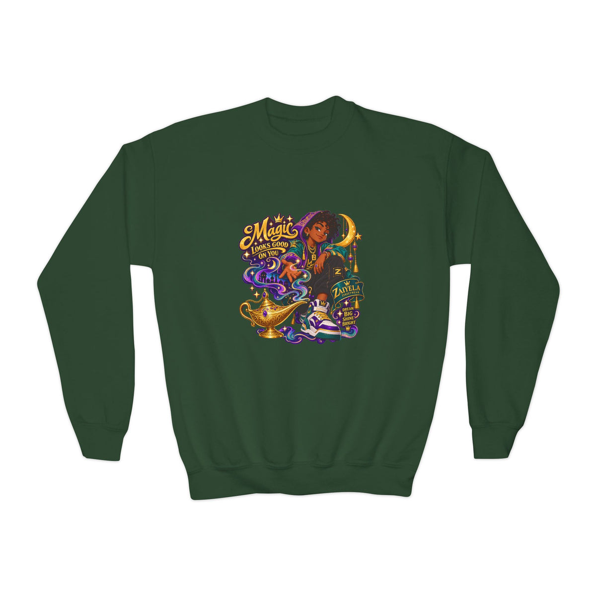Dream Big Youth Crewneck Sweatshirt — Magic Follows You Graphic