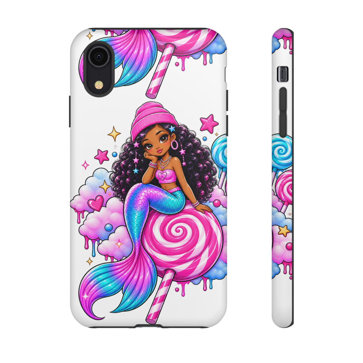 Cute Mermaid Candy Phone Case  Pink Lollipop Fantasy Tough Case