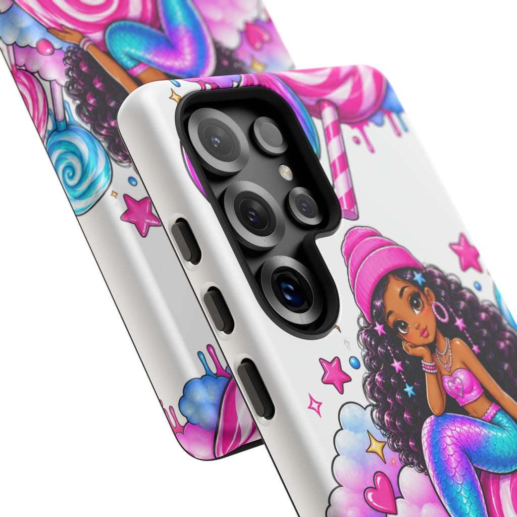 Cute Mermaid Candy Phone Case  Pink Lollipop Fantasy Tough Case