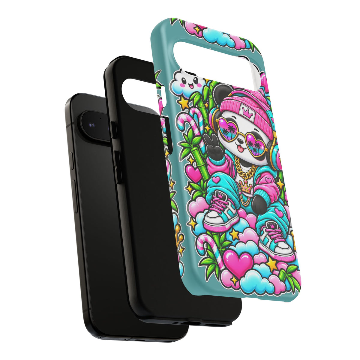 Cute Panda Phone Case Glam Panda Tropical Design