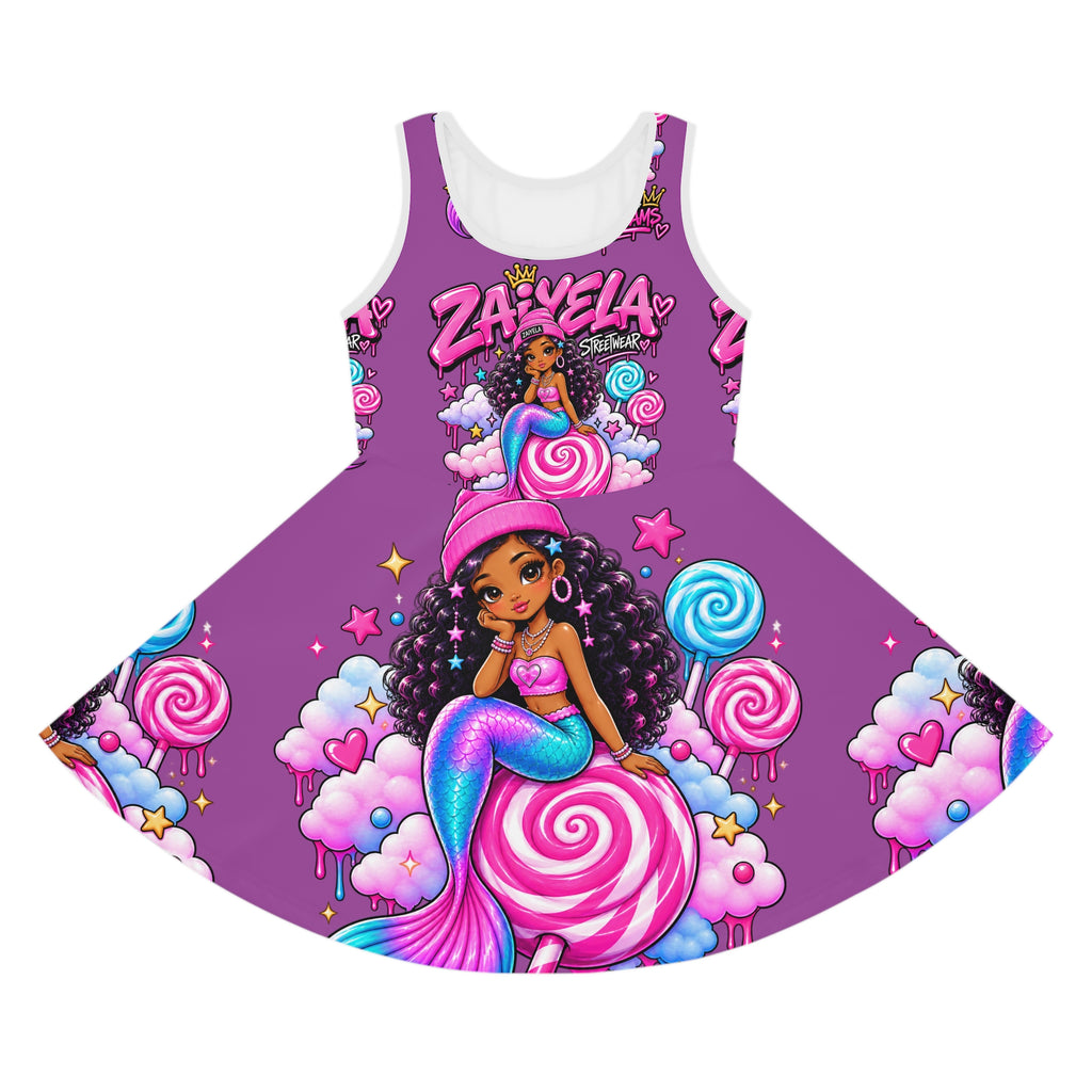 Girls' Mermaid Sundress - Zayela Candy Cloud Sleeveless Dress