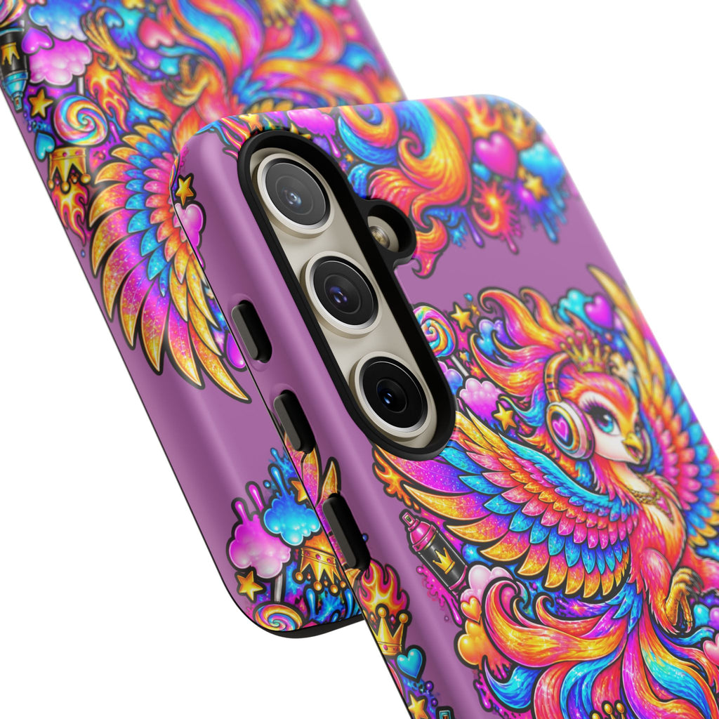 Phone Case — Vibrant Rainbow Phoenix with Headphones