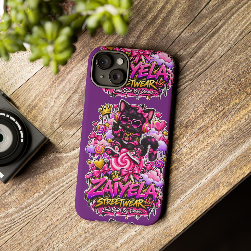 Cute Black Cat Candy Phone Case — Zaiyela Streetwear Magical Kitty