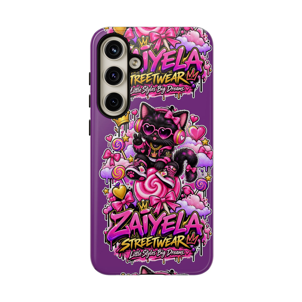 Cute Black Cat Candy Phone Case — Zaiyela Streetwear Magical Kitty