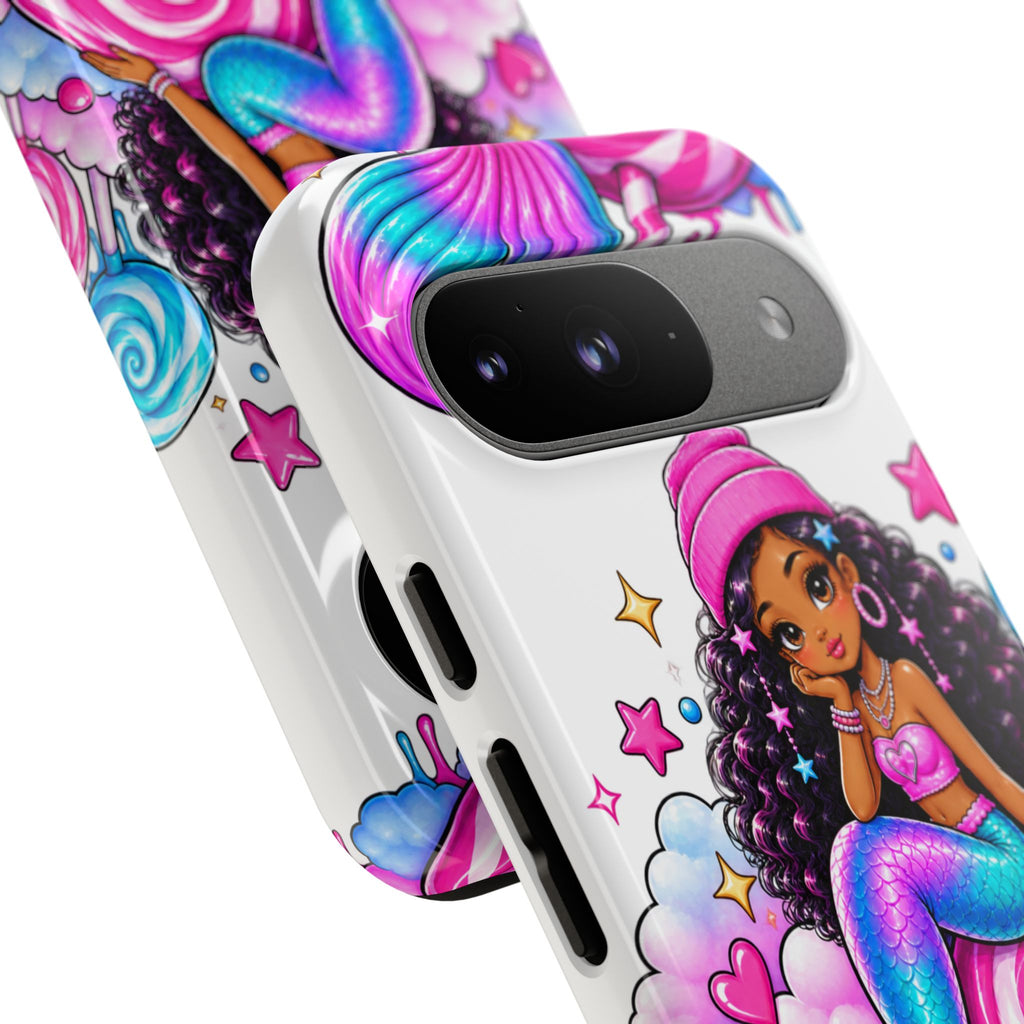 Cute Mermaid Candy Phone Case  Pink Lollipop Fantasy Tough Case