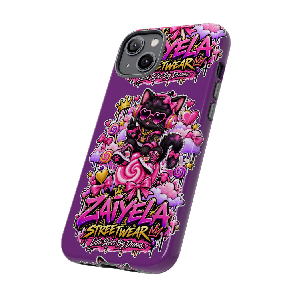 Cute Black Cat Candy Phone Case — Zaiyela Streetwear Magical Kitty