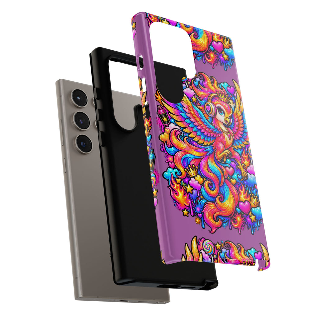 Phone Case — Vibrant Rainbow Phoenix with Headphones