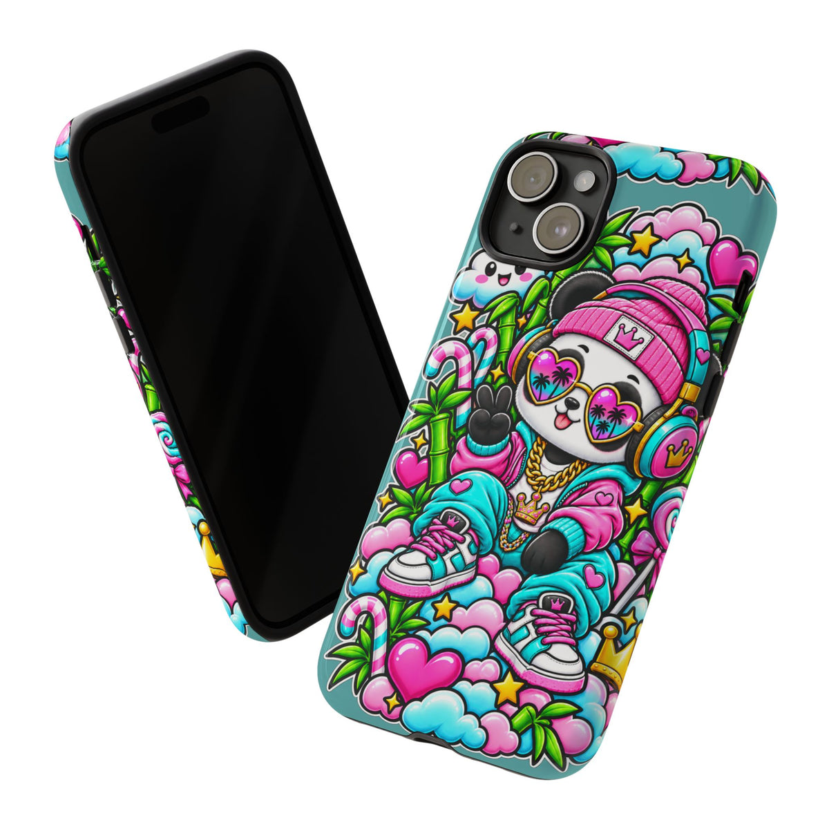 Cute Panda Phone Case Glam Panda Tropical Design