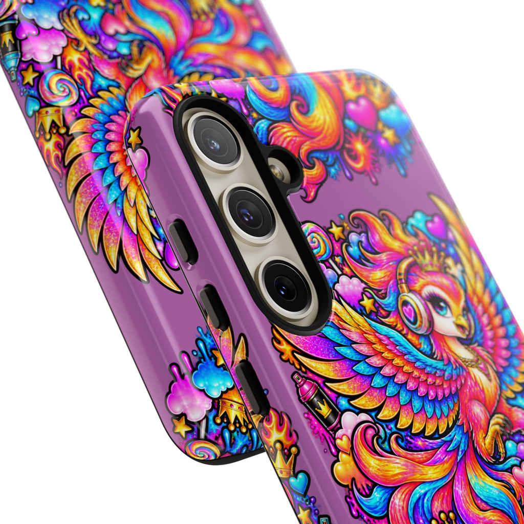 Phone Case — Vibrant Rainbow Phoenix with Headphones