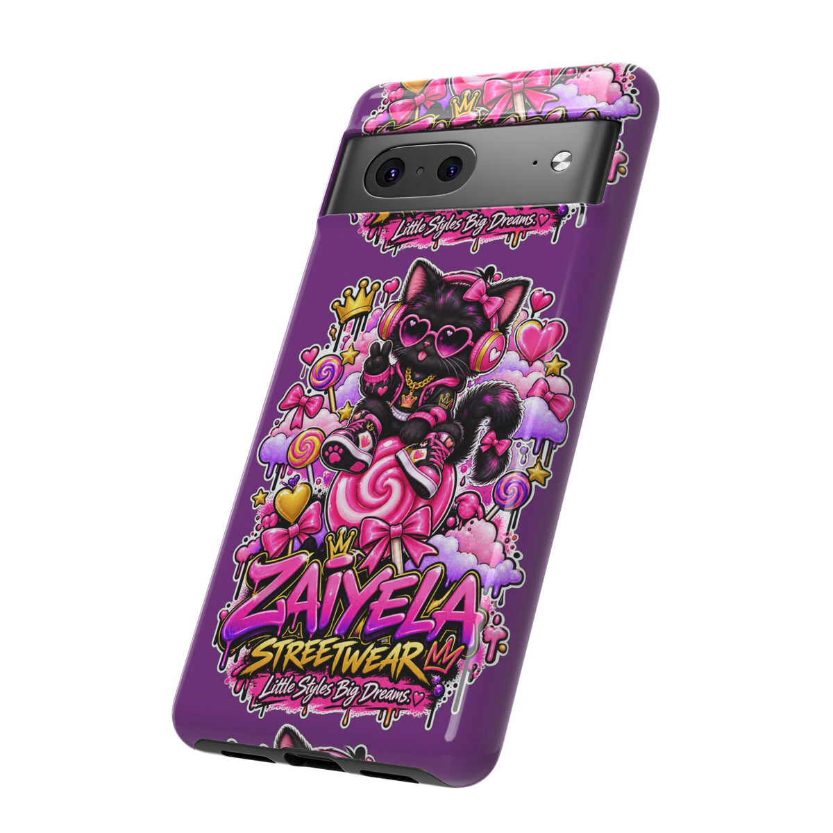 Cute Black Cat Candy Phone Case — Zaiyela Streetwear Magical Kitty