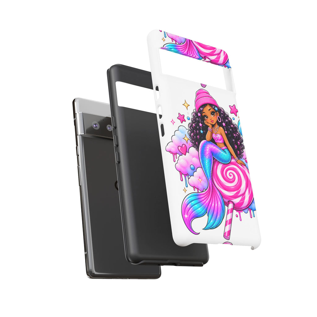 Cute Mermaid Candy Phone Case  Pink Lollipop Fantasy Tough Case