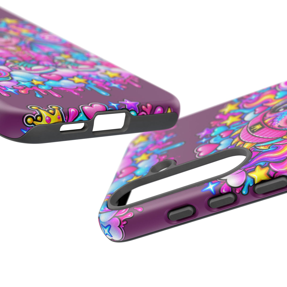 Cute Dragon Phone Case Purple Heart Crown Design