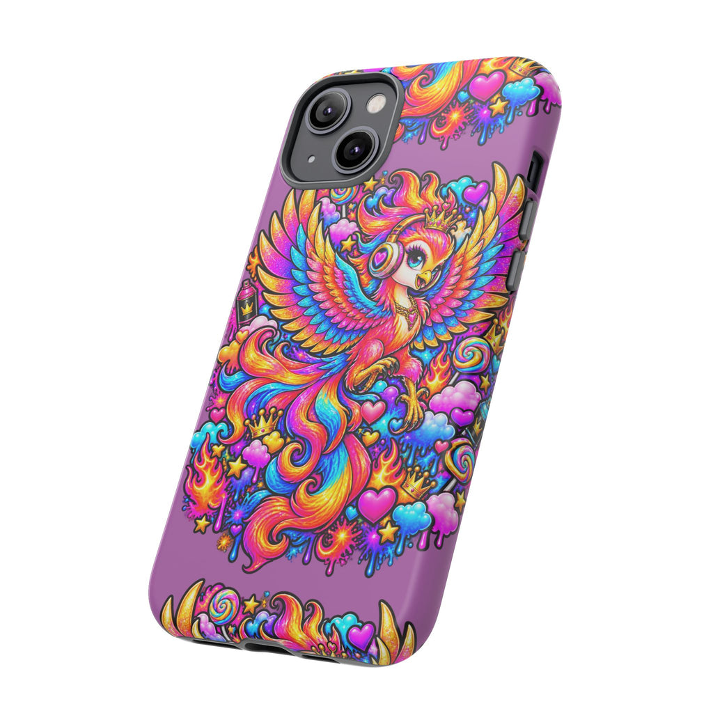 Phone Case — Vibrant Rainbow Phoenix with Headphones