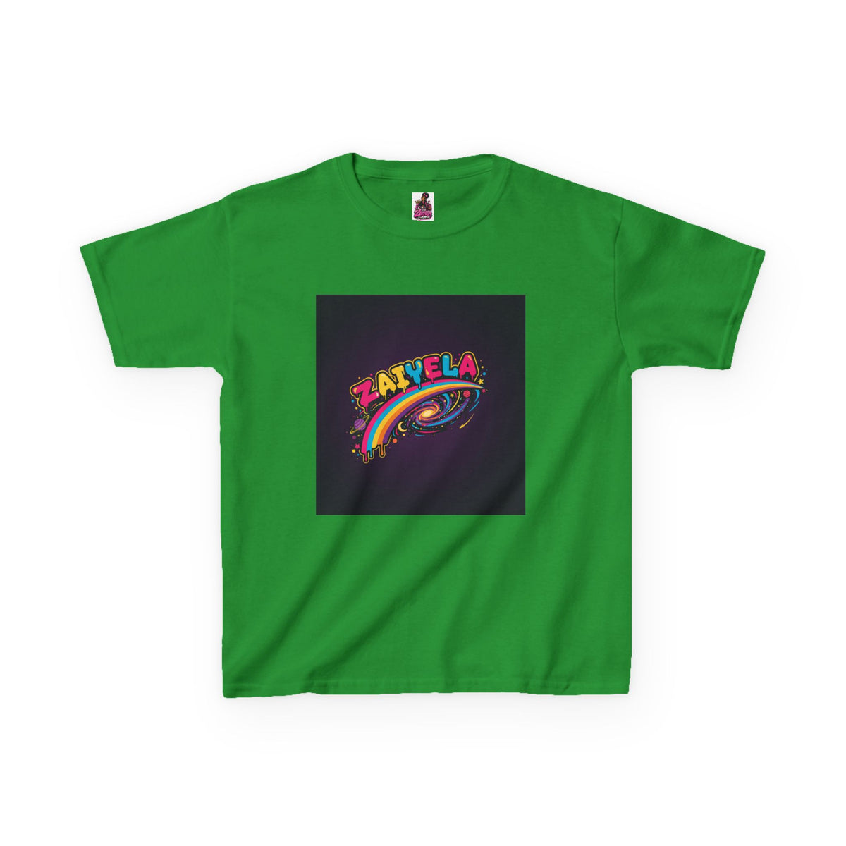 Kids T‑Shirt Colorful Rainbow Galaxy Name Zaiyela Graphic