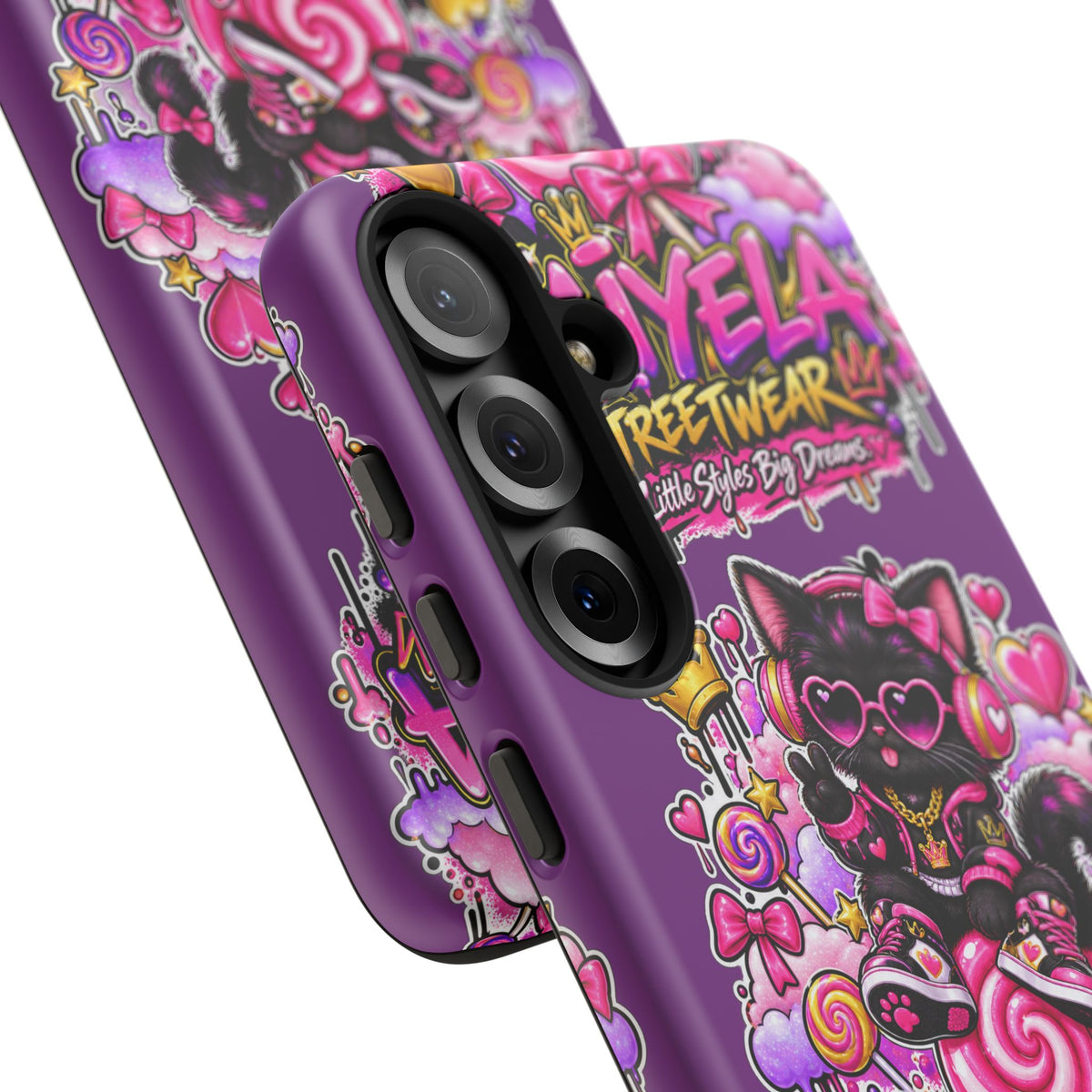 Cute Black Cat Candy Phone Case — Zaiyela Streetwear Magical Kitty