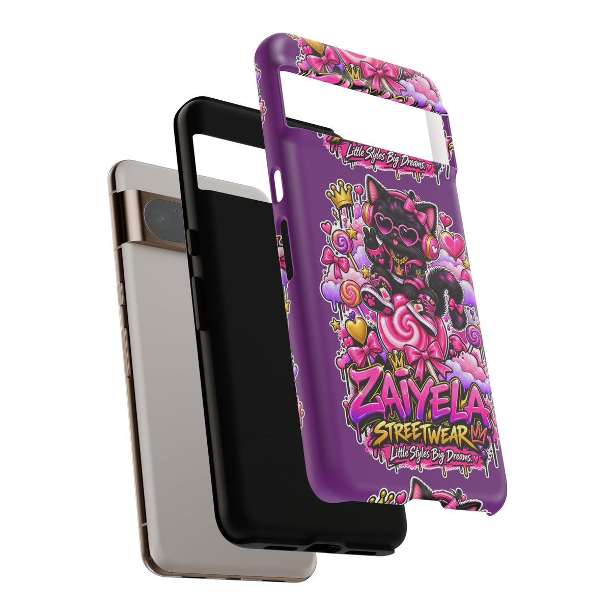 Cute Black Cat Candy Phone Case — Zaiyela Streetwear Magical Kitty