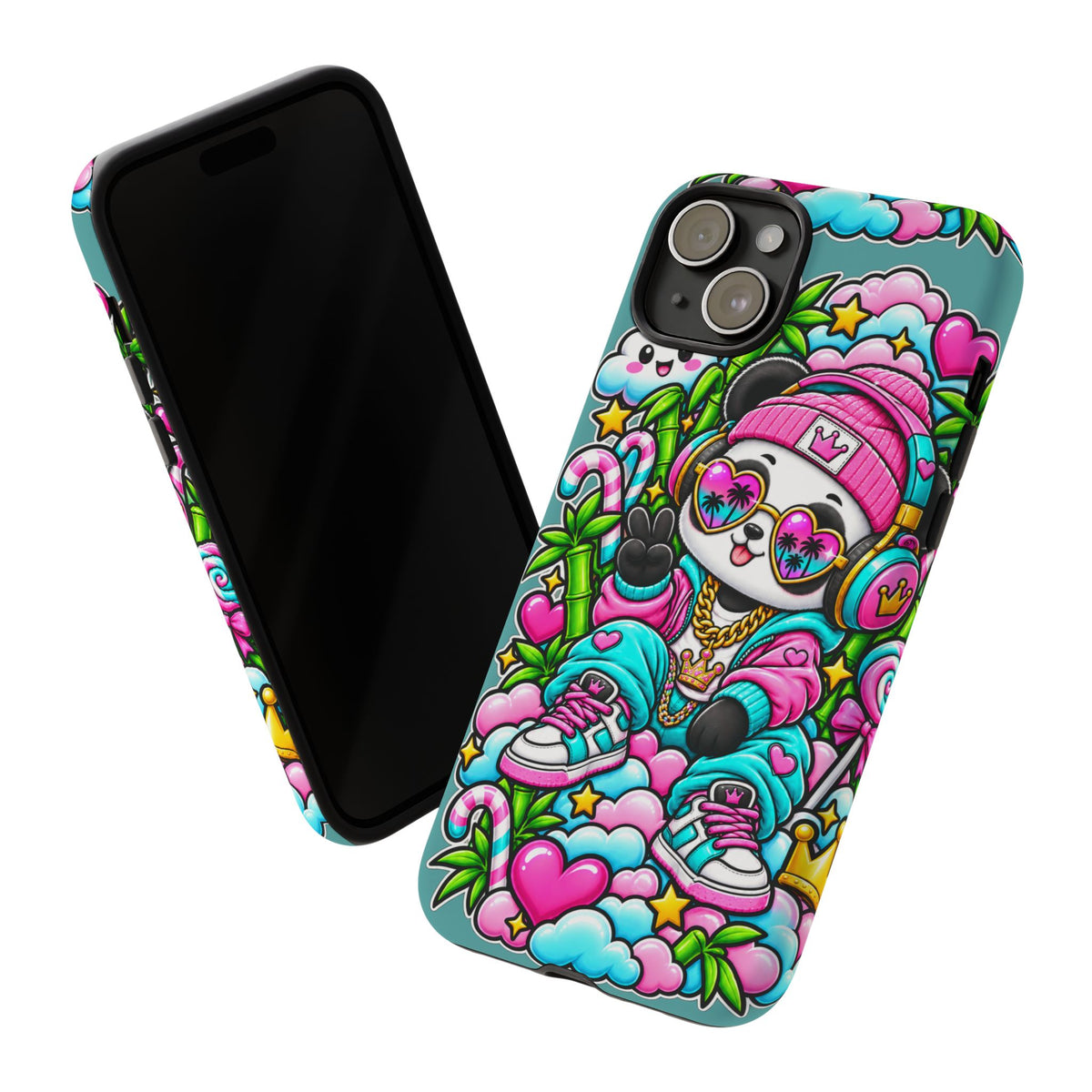 Cute Panda Phone Case Glam Panda Tropical Design