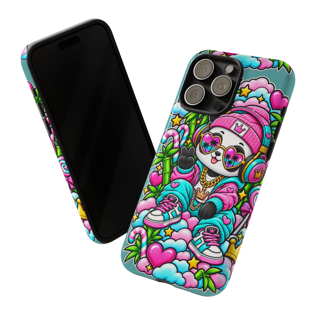 Cute Panda Phone Case Glam Panda Tropical Design