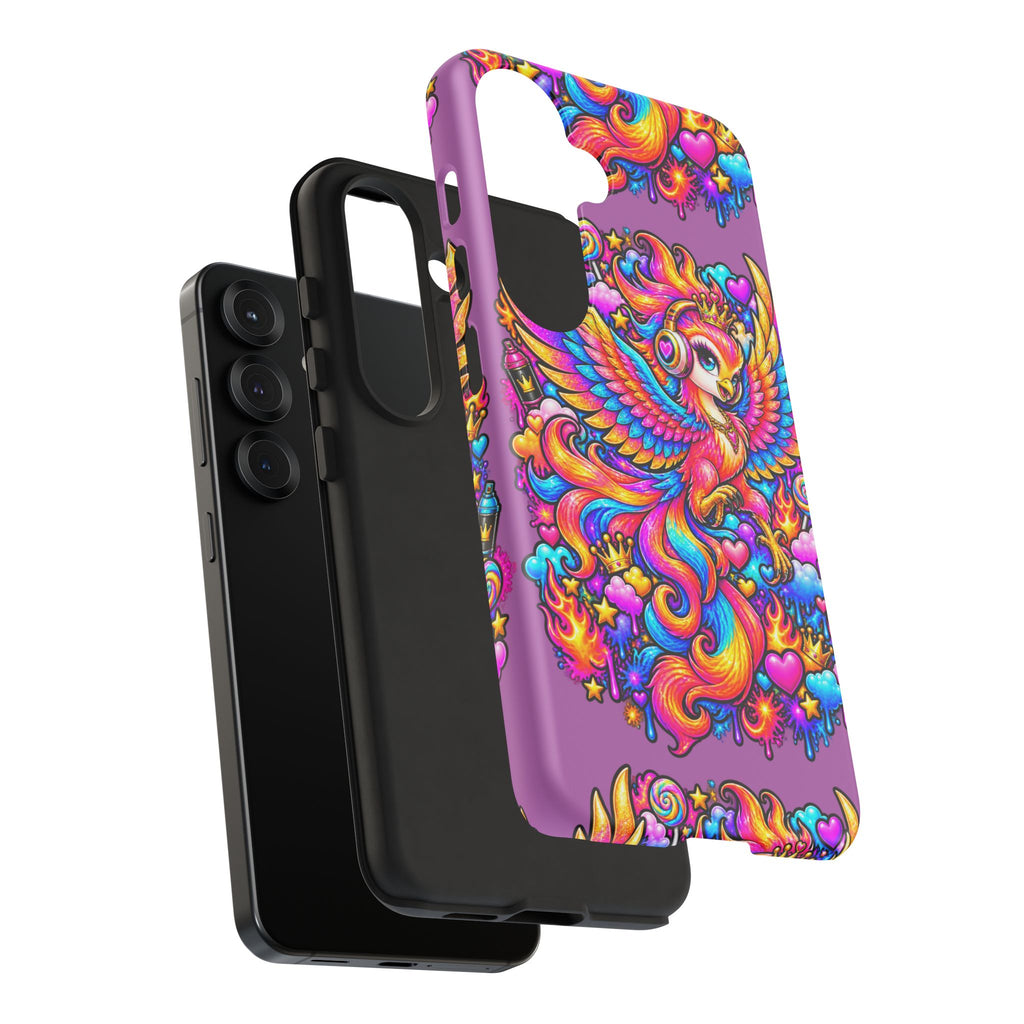 Phone Case — Vibrant Rainbow Phoenix with Headphones