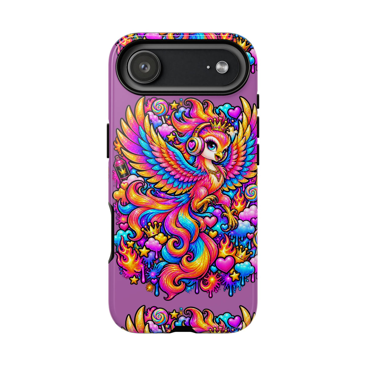 Phone Case — Vibrant Rainbow Phoenix with Headphones
